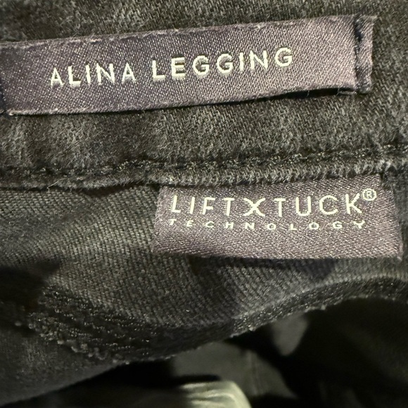 NYDJ Alina Legging Jeans Womens Black Lift Tuck High Rise Velour Size 14 - Picture 3 of 4